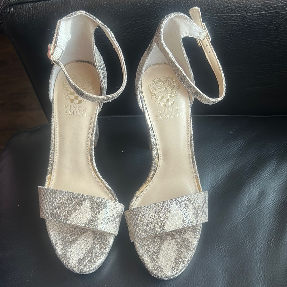 Vince Camuto snake Heels with Ankle Strap new